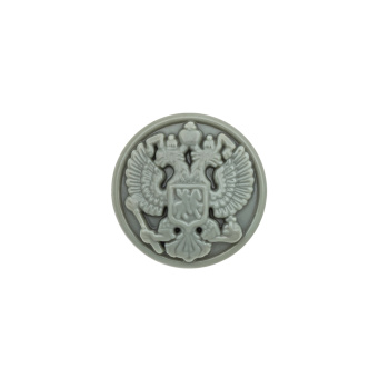 Пуговица 22 мм пласт. Орел РФ серо-оливковая