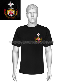 Футболка с вышивкой на груди ВИТУ (новая эмблема) черн.