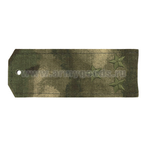 Погоны «машинная вышивка» мох (A-TACS FG) (ткань "rip-stop") полковник (на пластике)