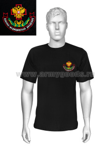 Футболка с вышивкой на груди Военно-медицинская академия, черная