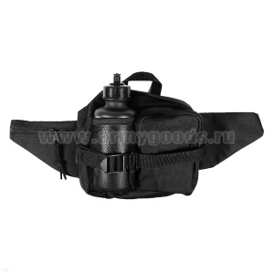 Сумка поясная с пластиковой флягой (0,5 л) черная