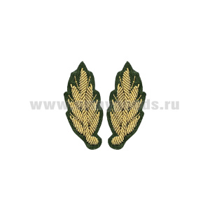 Орнамент канит. (золото 3%) на воротник генеральский на офисную куртку (фон оливковый)