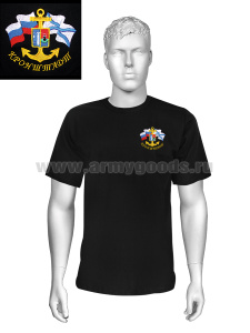 Футболка с вышивкой на груди Кронштадт, черная