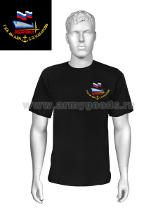 Футболка с вышивкой на груди ГМА им. адм. С.О. Макарова, черная