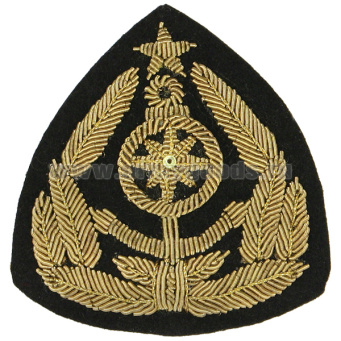 Кокарда канит. лат. ГИМС (полностью вышита канителью, со звездой)