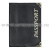 Обложка кожа Passport (черная горизонтальная) с мет. уголками и прорезями для кредитных карт