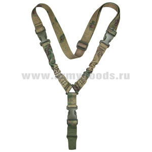 Ремень оружейный одноточечный с резинками тактический "мох" (A-TACS FG)