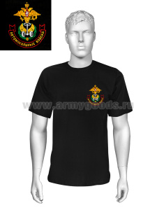 Футболка с вышивкой на груди Автомобильные войска (эмблема ст/обр) черная