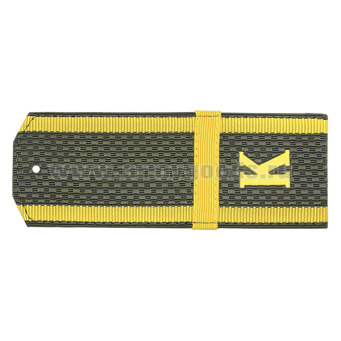 Погоны оливк. желтый кант (курсантские) с нашитым желт.шелковым галуном (ефрейтор) и пластизол. "К" (на пластике)