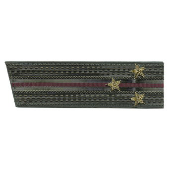 Погоны ВВ оливк. с 1 крапов. просв., вышит. канителью (ст. лейтенант) со скосом