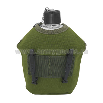 Фляга алюминиевая не крашеная (0,8 л) с емкостью для разогрева пищи (0,5 л) в чехле