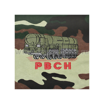 Футболка с вышивкой на груди РВСН (Тополь-М) зел. КМФ