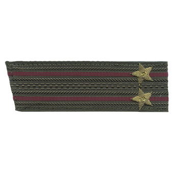 Погоны ВВ оливк. с 2 крапов. просв., вышит. канителью (подполковник) со скосом