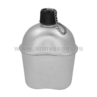 Фляга алюминиевая не крашеная (0,8 л) с емкостью для разогрева пищи (0,5 л) в чехле