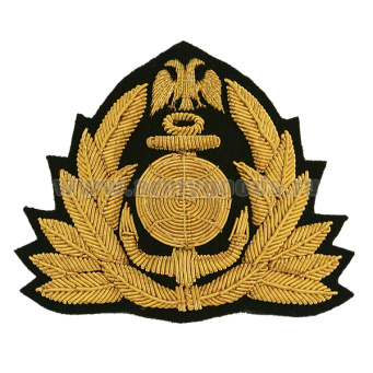 Кокарда канит. (золото 3%) Морской флот (глобус, 8 листиков, с орлом)