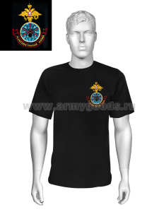 Футболка с вышивкой на груди РЭБ, черн.