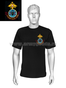 Футболка с вышивкой на груди РЭБ, черн.