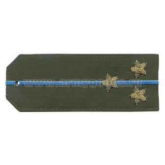 Погоны из рубаш. ткани оливк. (Rip-Stop) c 1 вышит. голубым пр. вышит. канит. (ст. лейтенант) на костюм офисный