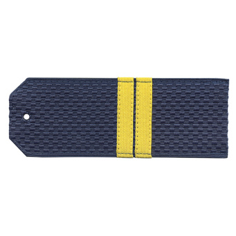 Погоны синие с нашитым желт.шелковым галуном (мл. сержант) на пластике