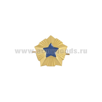Звезда на погоны мет. 13 мм Ространснадзор (зол. с синей эмалью)