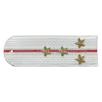 Погоны Полиция нов/обр без канта белые вышит. канителью (капитан)