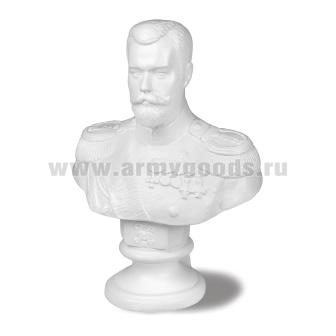 Бюст Николая II (гипс, цвет по наличию на складе, высота 14 см)