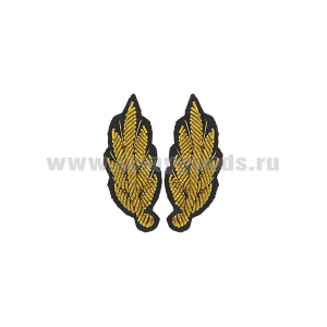 Орнамент канит. (золото 3%) на воротник Росгвардия генеральский на офисную куртку (фон черный)